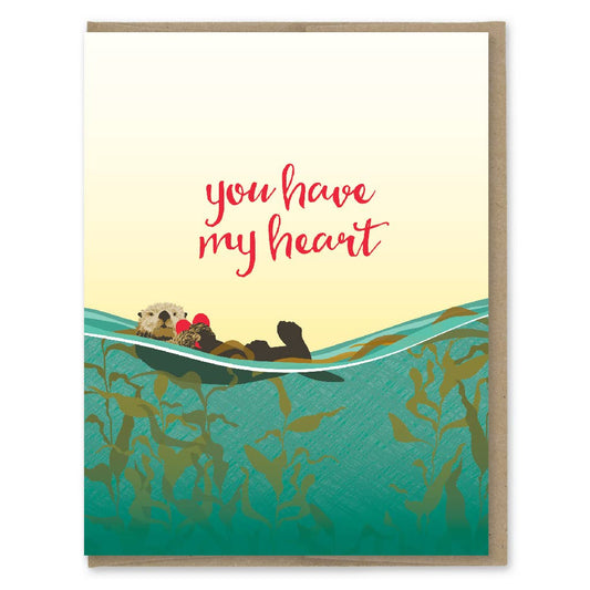 You Have My Heart Sea Otter Love Card