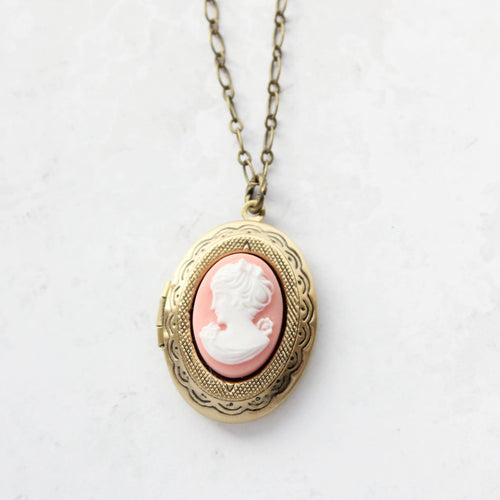 Lady Cameo Locket - Pink - Front & Company: Gift Store