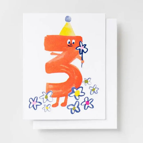 Birthday 3 Risograph Card - Front & Company: Gift Store