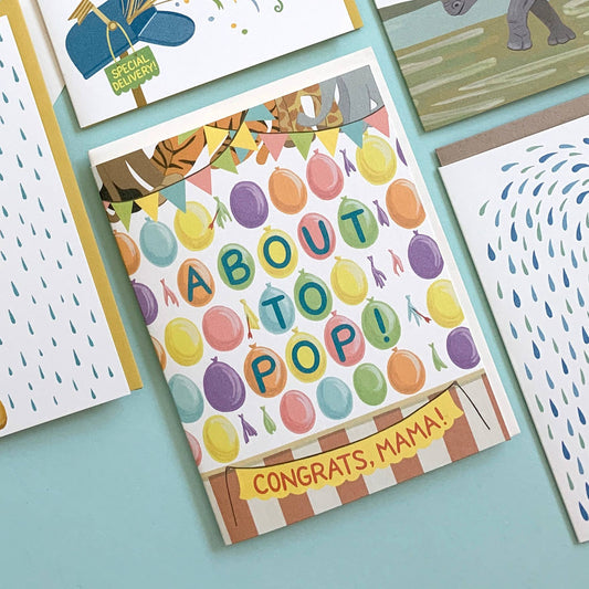 About To Pop Balloons Baby Shower Card