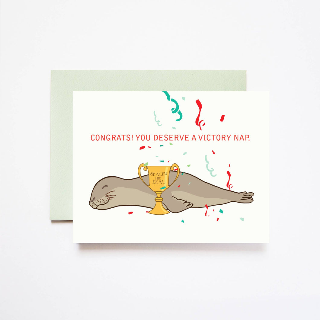 Congrats Victory Nap Greeting Card