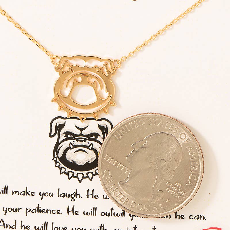 Gold Dipped Bulldog Pendant Necklace