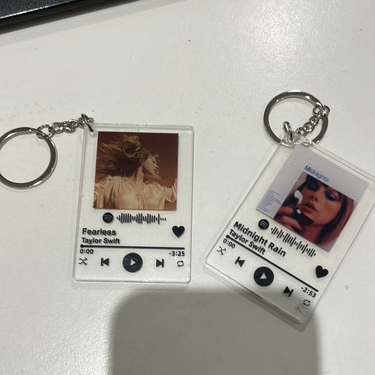 Taylor Swift Spotify Assorted Song Clear Keychain