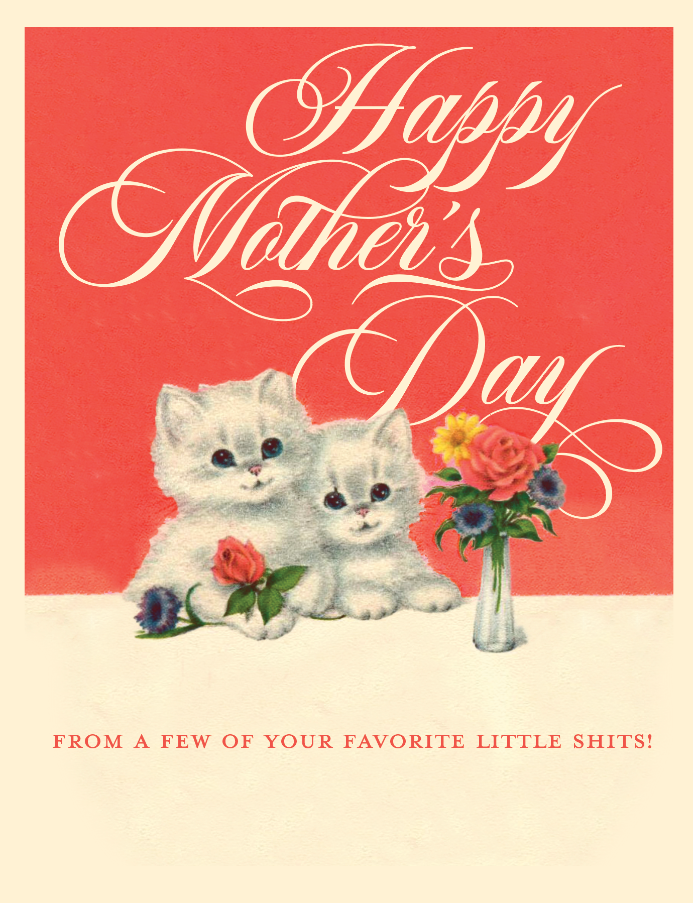LITTLE SHITS mother's day greeting card