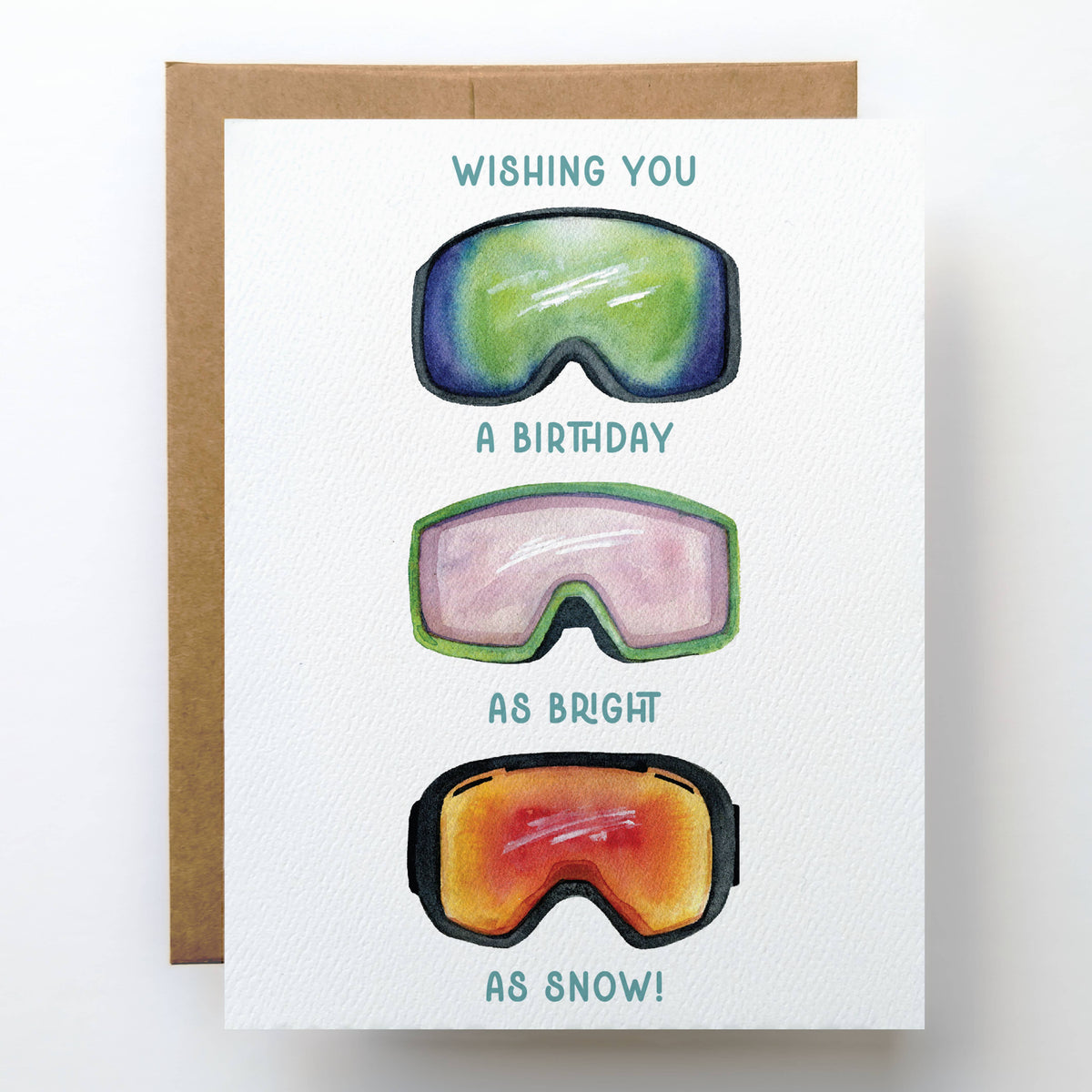Ski Birthday Card | Snowboard Skiing Goggle Design