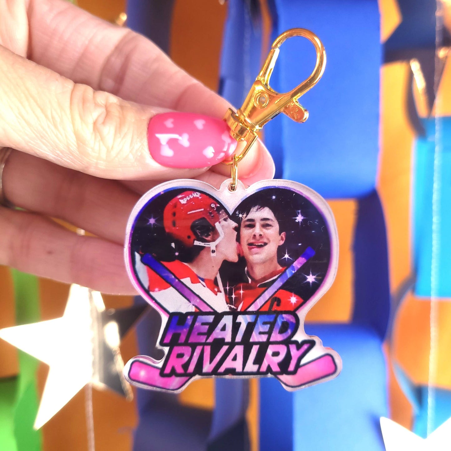 Heated Rivalry Heart Keychain