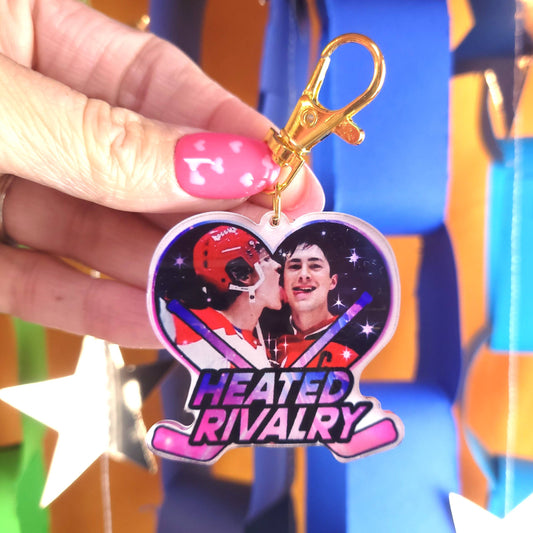 Heated Rivalry Heart Keychain