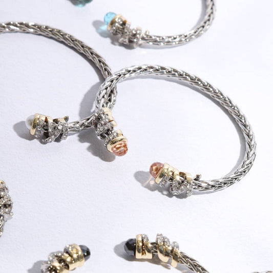 RH 2T 4MM Round Ponytail Bangle Bracelet