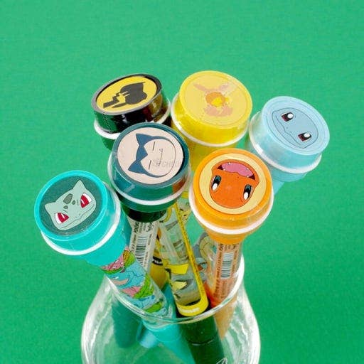 Pokemon Bubble Stamp + Ballpoint Pen + Bubble Wand
