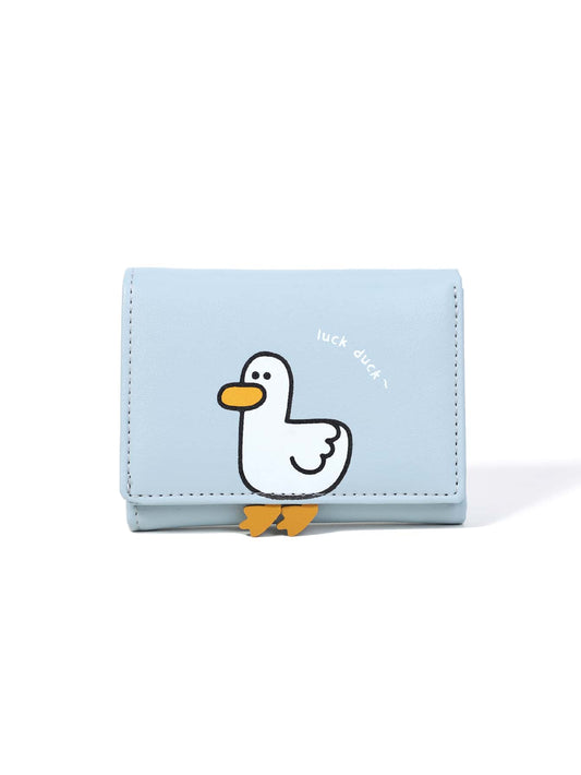 Duck Cartoon Baby Blue or White Vinyl 3 fold Wallet