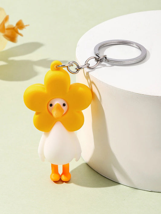 Duck  with sun hat keychain