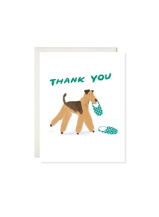 Dog Slipper Thanks – Funny Dog Thank You Card