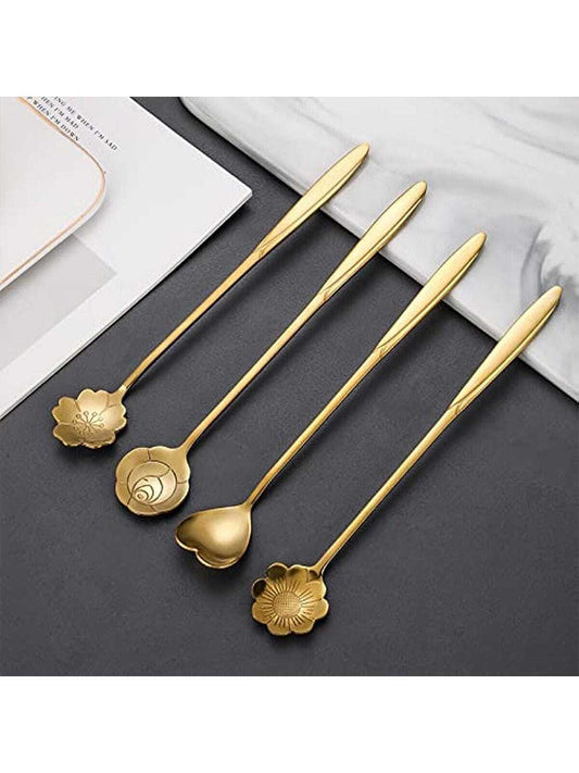 Gold Floral Sugar Spoon