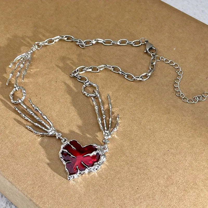 Punk Gothic Heart Pendant Necklace