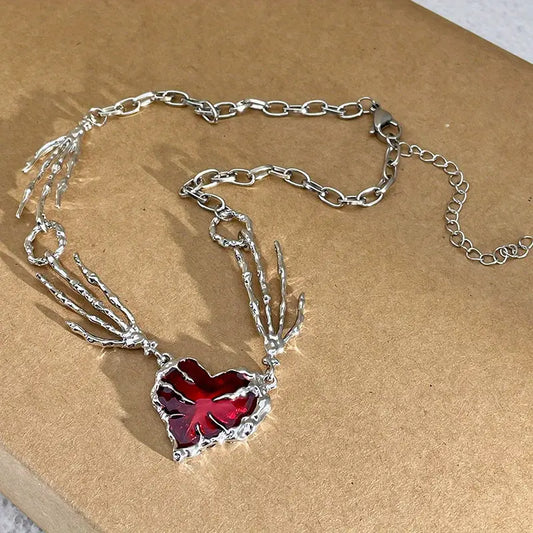 Punk Gothic Heart Pendant Necklace