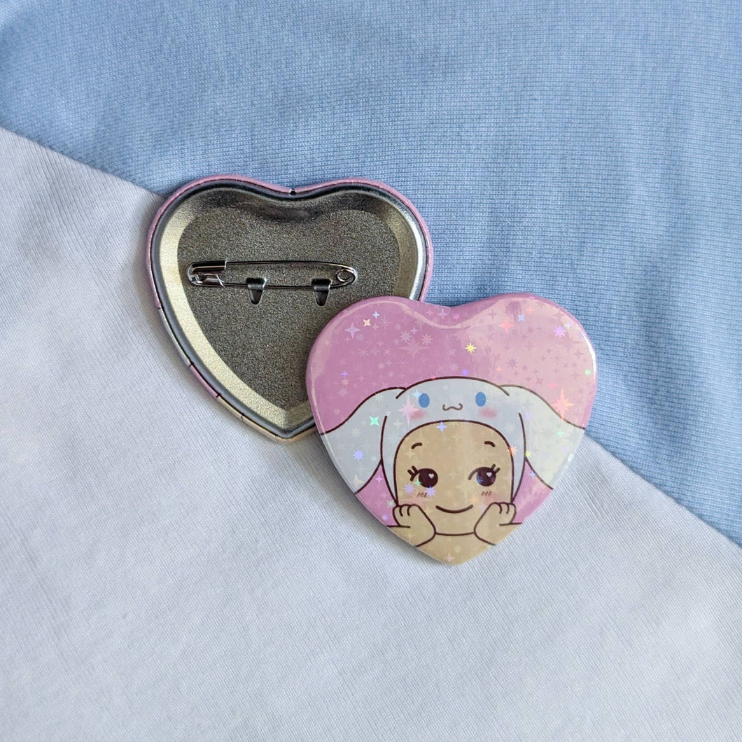 Cinnamoroll Baby Sparkle Heart Button