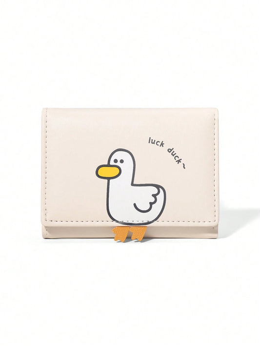 Duck Cartoon Baby Blue or White Vinyl 3 fold Wallet