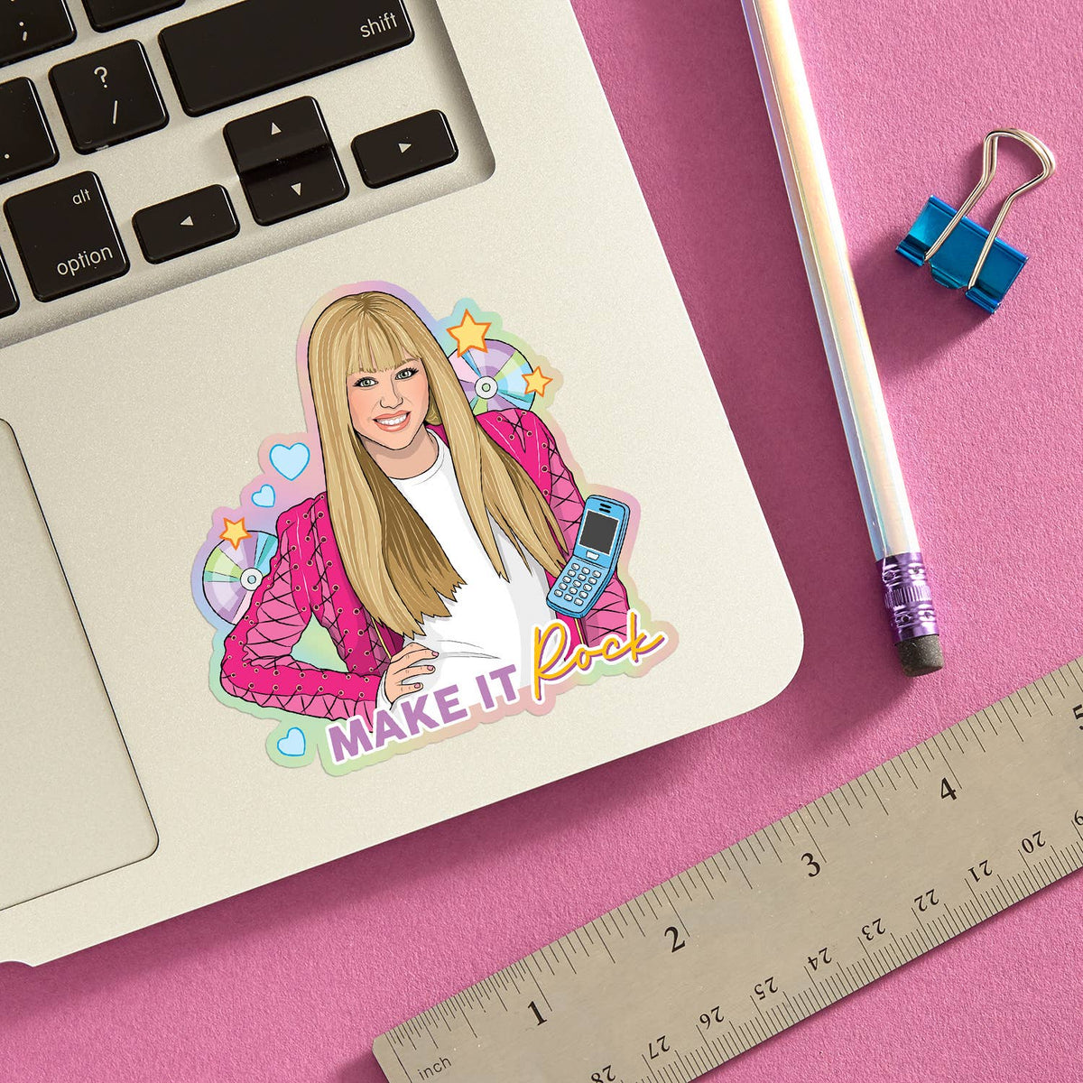 Hannah M. Make it Rock Holographic Die Cut Sticker