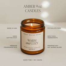 Load image into Gallery viewer, Warm and Cozy 9 oz Soy Candle - Christmas Home Decor &amp; Gifts
