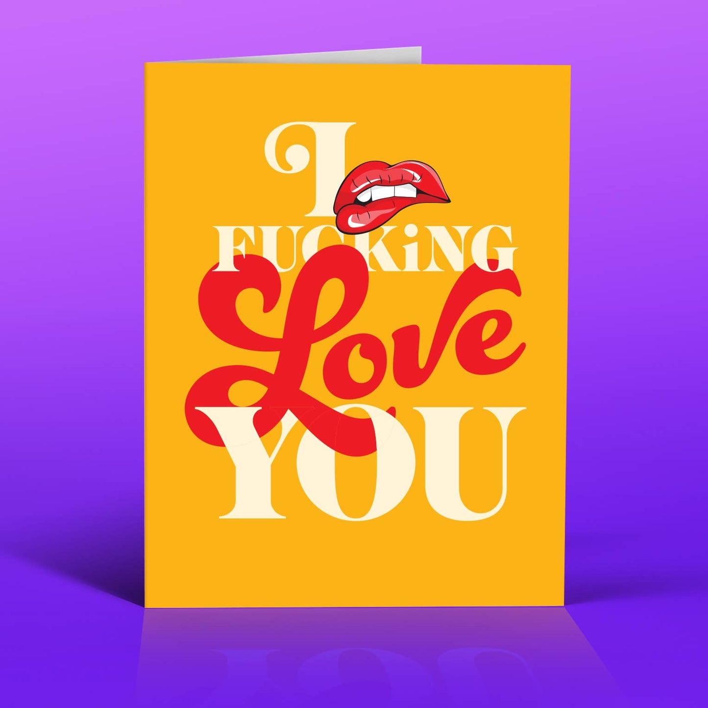 RED LIPS  love, valentine card