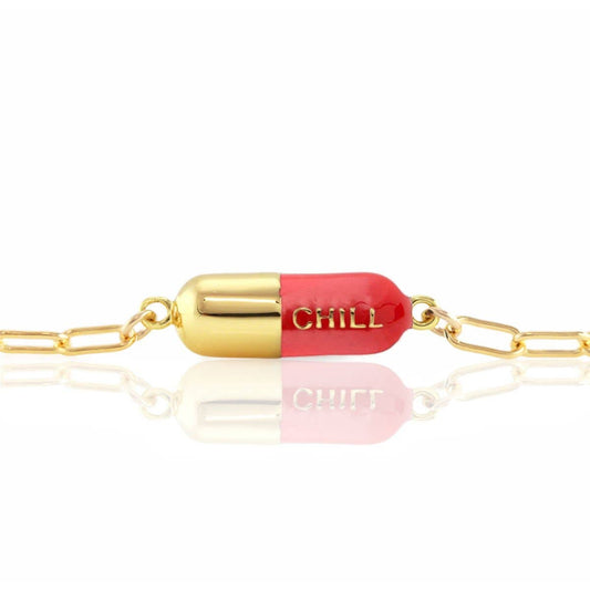 Chill Pill Charm Bracelet 18K Gold Vermeil