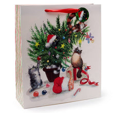 Load image into Gallery viewer, Kim Haskins Christmas Cats Gift Bag Extra Large
