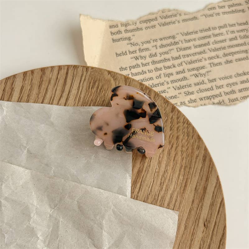 Chic Heart-Shaped Small Acetate Hair Claw Clips