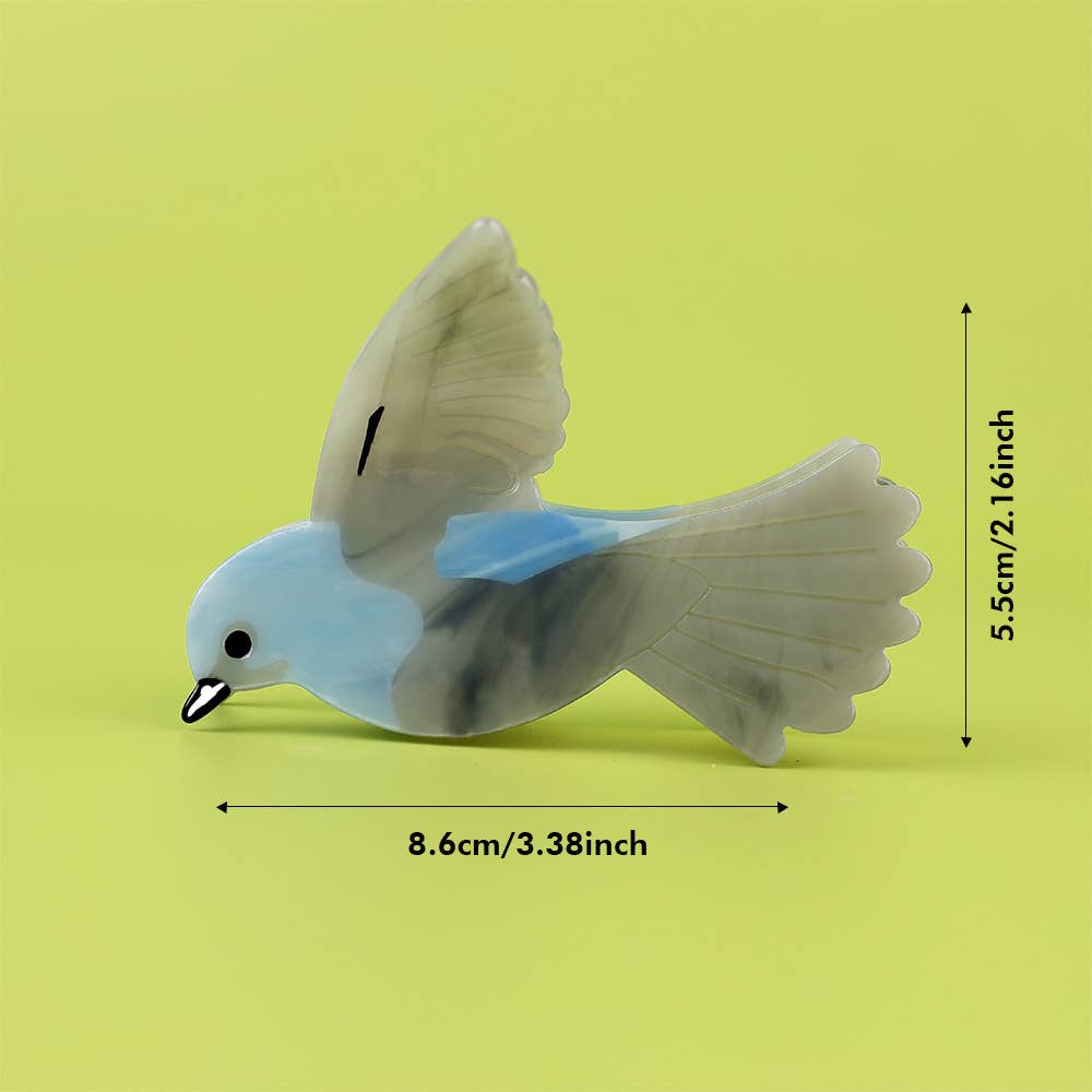 Blue Bird Hair Claw Clip