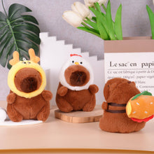 Load image into Gallery viewer, Capybara Dragon Hat Plush Keychain
