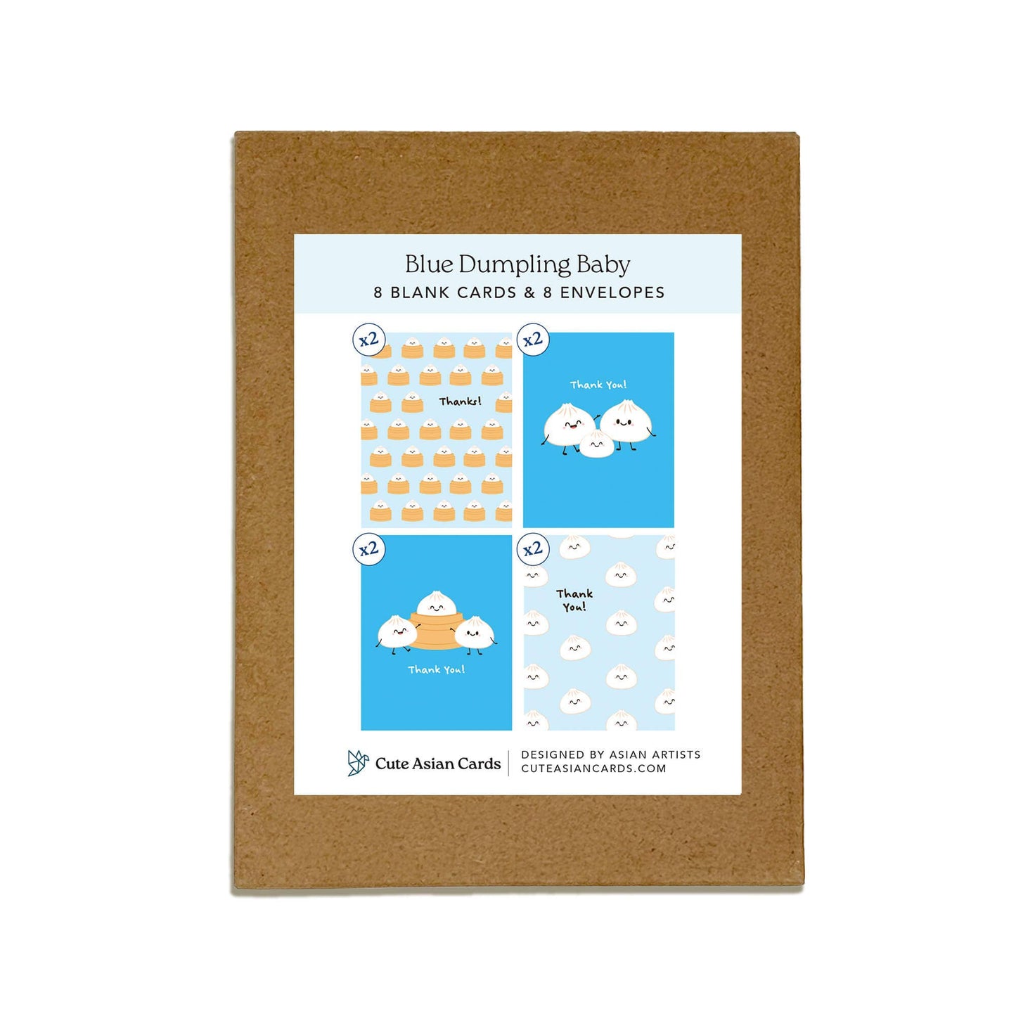 Blue Dumpling | Baby Shower Thank You Cards | Assorted Xiao Long Bao