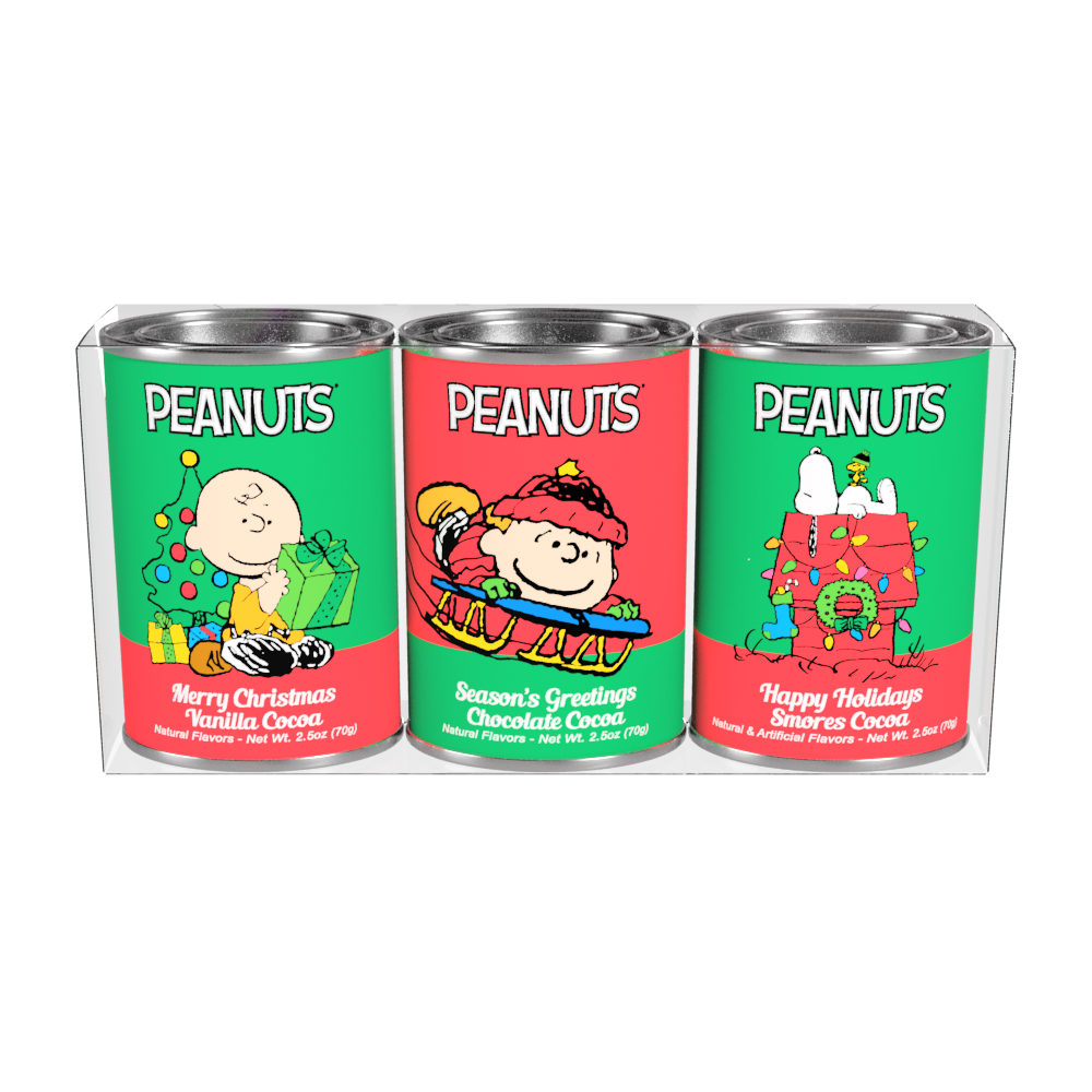 Peanuts Christmas Cocoa Gift 2.5oz Oval Tin Assorted