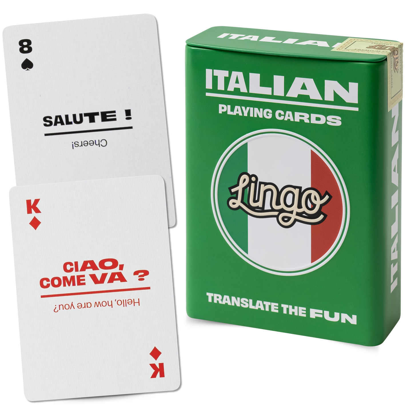 Italian Travel Playing Cards in Tin Travel Case