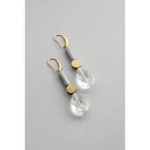 Load image into Gallery viewer, GNDE88 gray and crystal glass earrings
