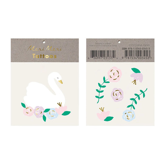 Meri Meri  Floral Swan Tattoos