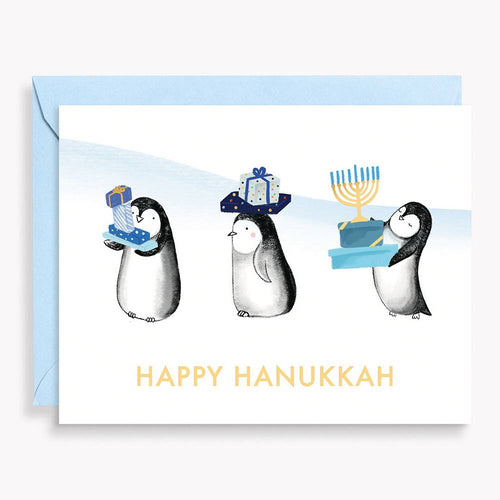 Penguins Hanukkah Card - Front & Company: Gift Store
