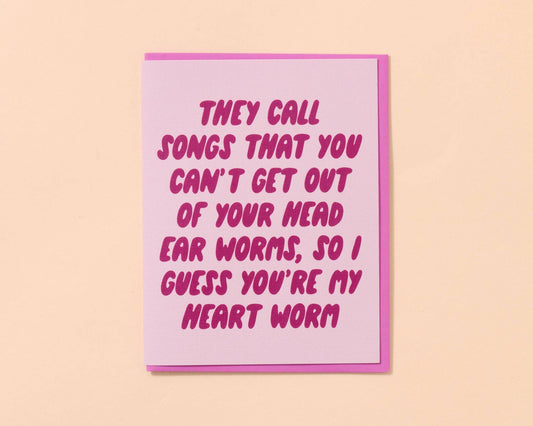 Heart Worm Card - Valentine's Day