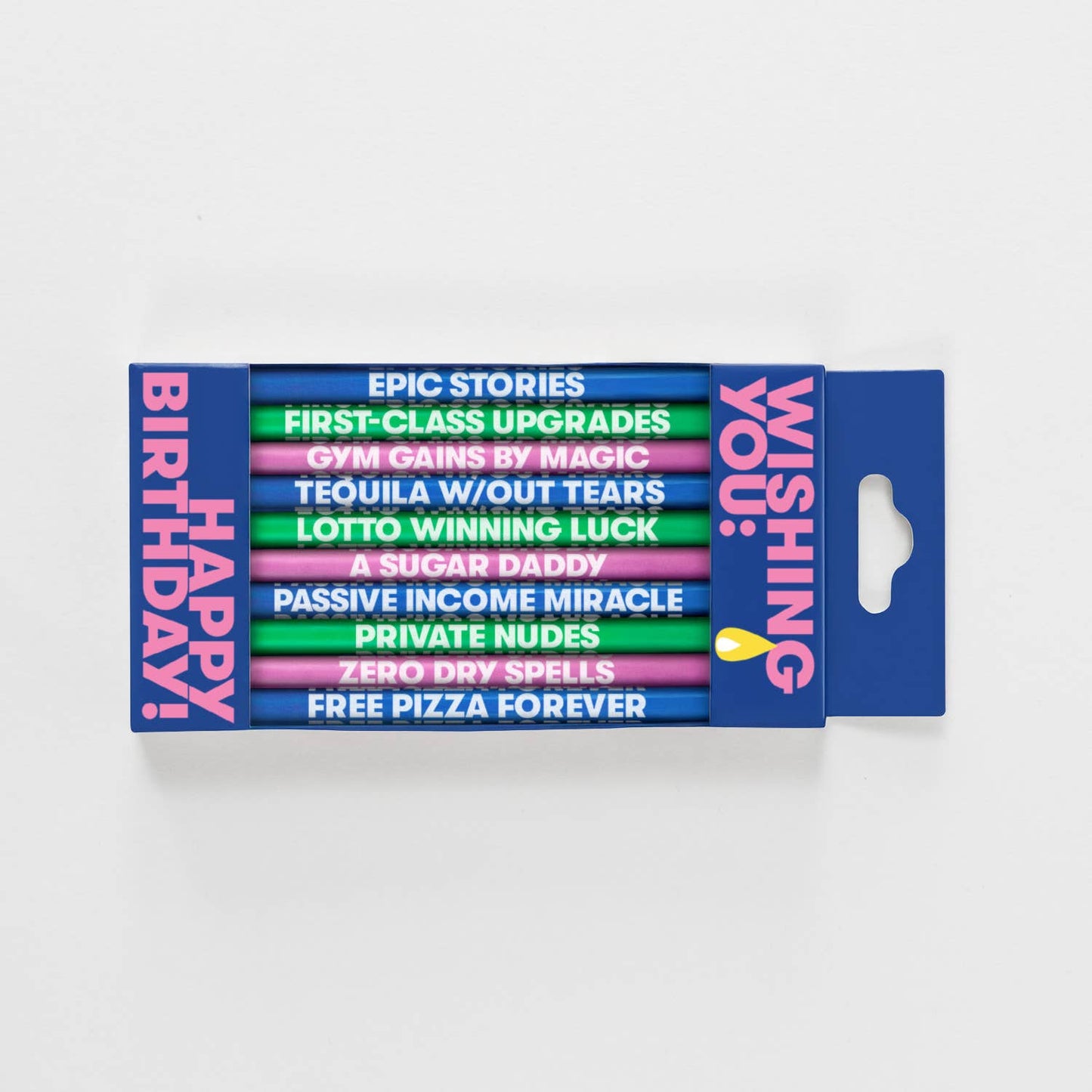 Wishing You: Cheeky Edition - Long Birthday Candles, 10 Pack