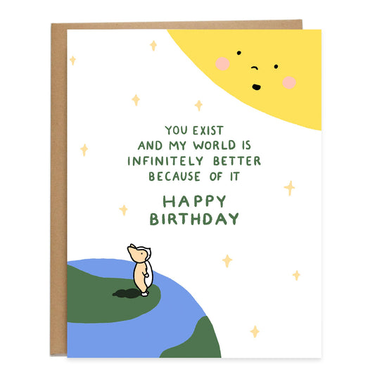 Infinitely Better Earth Sun Birthday Card