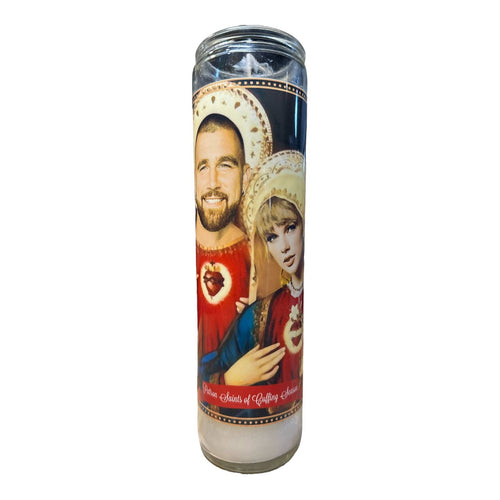 Taylor Swift & Travis Kelce Devotional Prayer Saint Candle - Front & Company: Gift Store