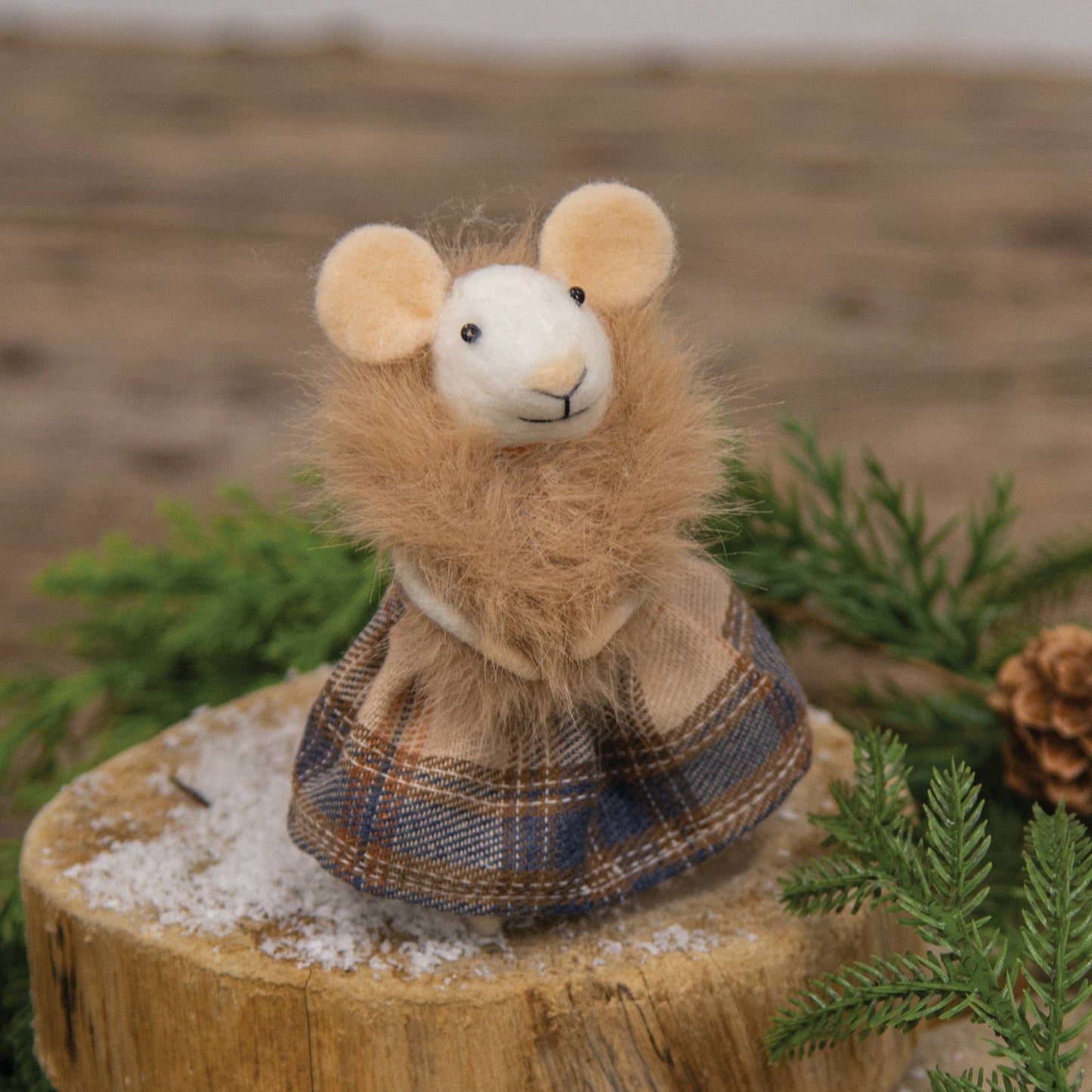 Ski Chalet Mouse Felted Ornament