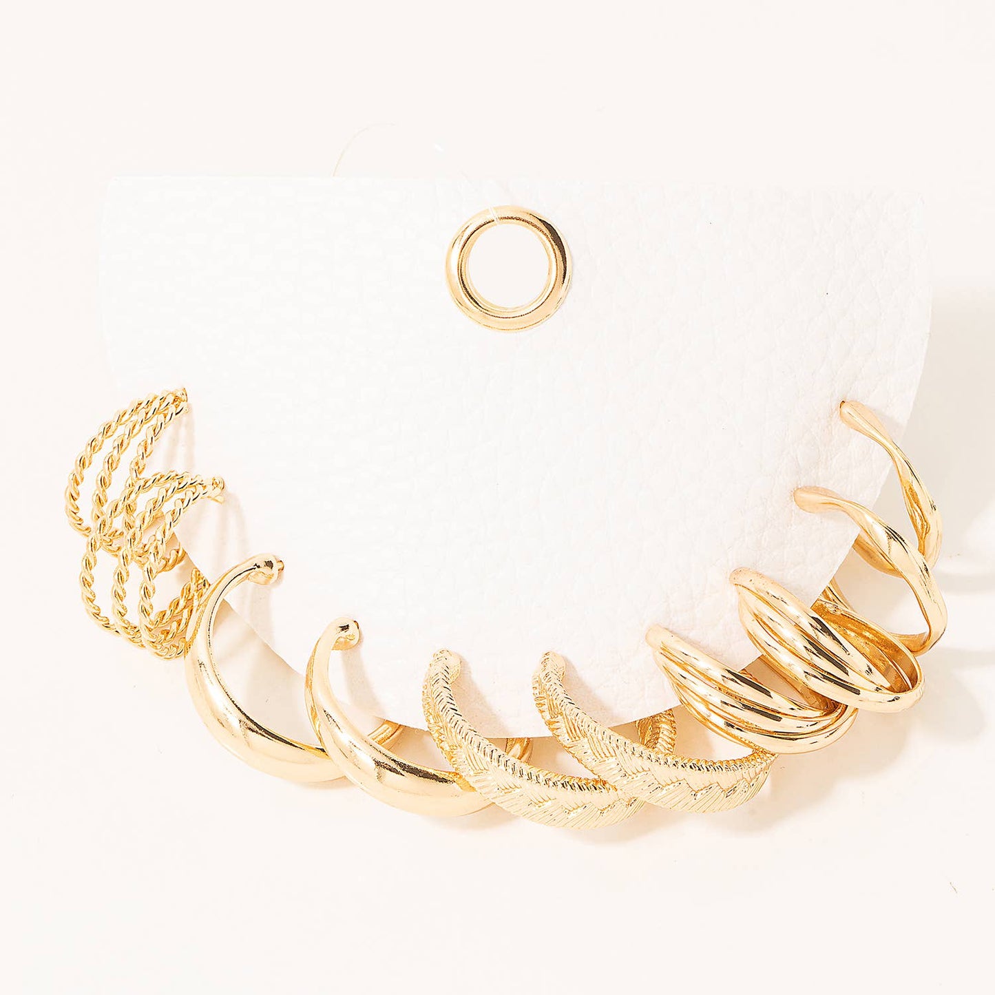 Five Pair Assorted Hoop Earrings Set