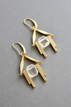 Load image into Gallery viewer, ISLE20 Acrylic and brass geometric earrings
