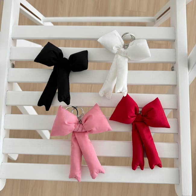 [LISA]Puff Ribbon Balletcore Bow Bag Charm, Key Holder