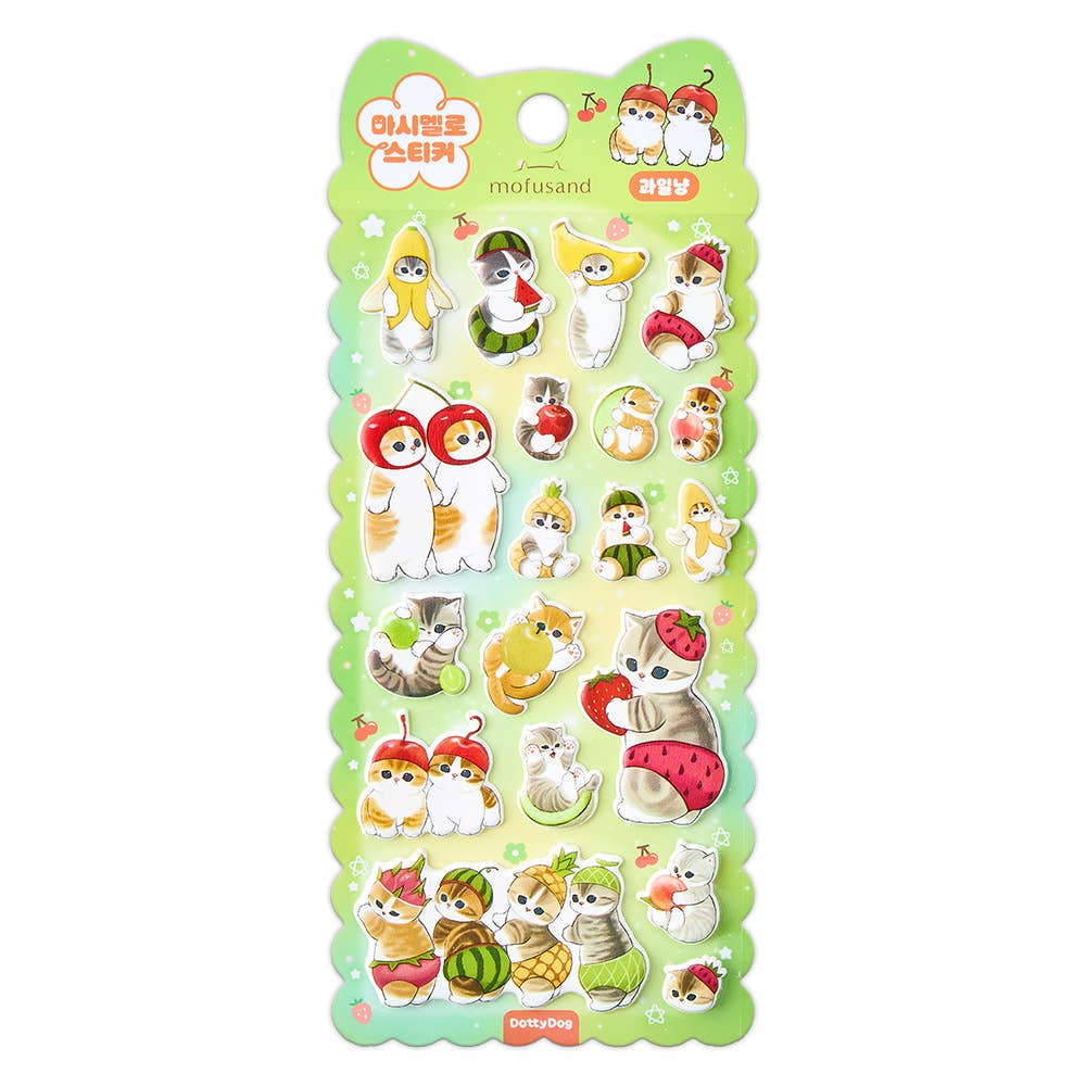 Mofusand Marshmallow Puffy Stickers – Soft 3D Cat Collection
