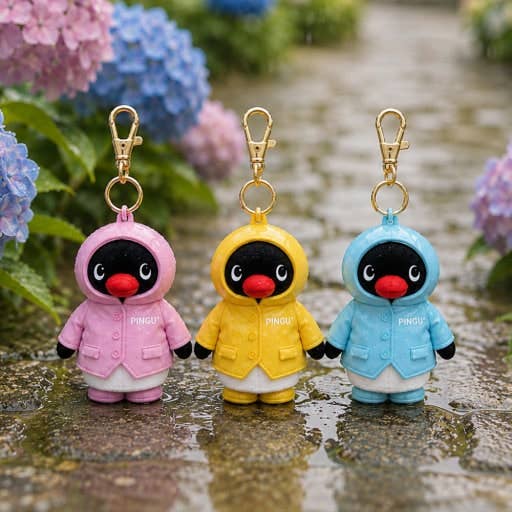 Restock! Pingu Raincoat Plush Keychain new color!