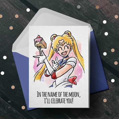 Name of the Moon Sailor Moon - Anime / Manga Birthday Card - Front & Company: Gift Store