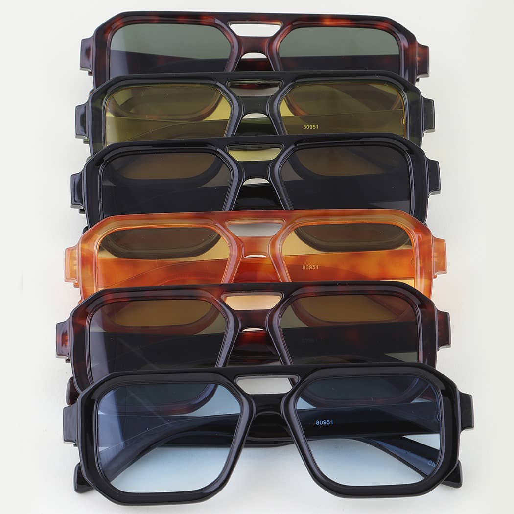 Bright Tortoise Aviator Block Sunglasses