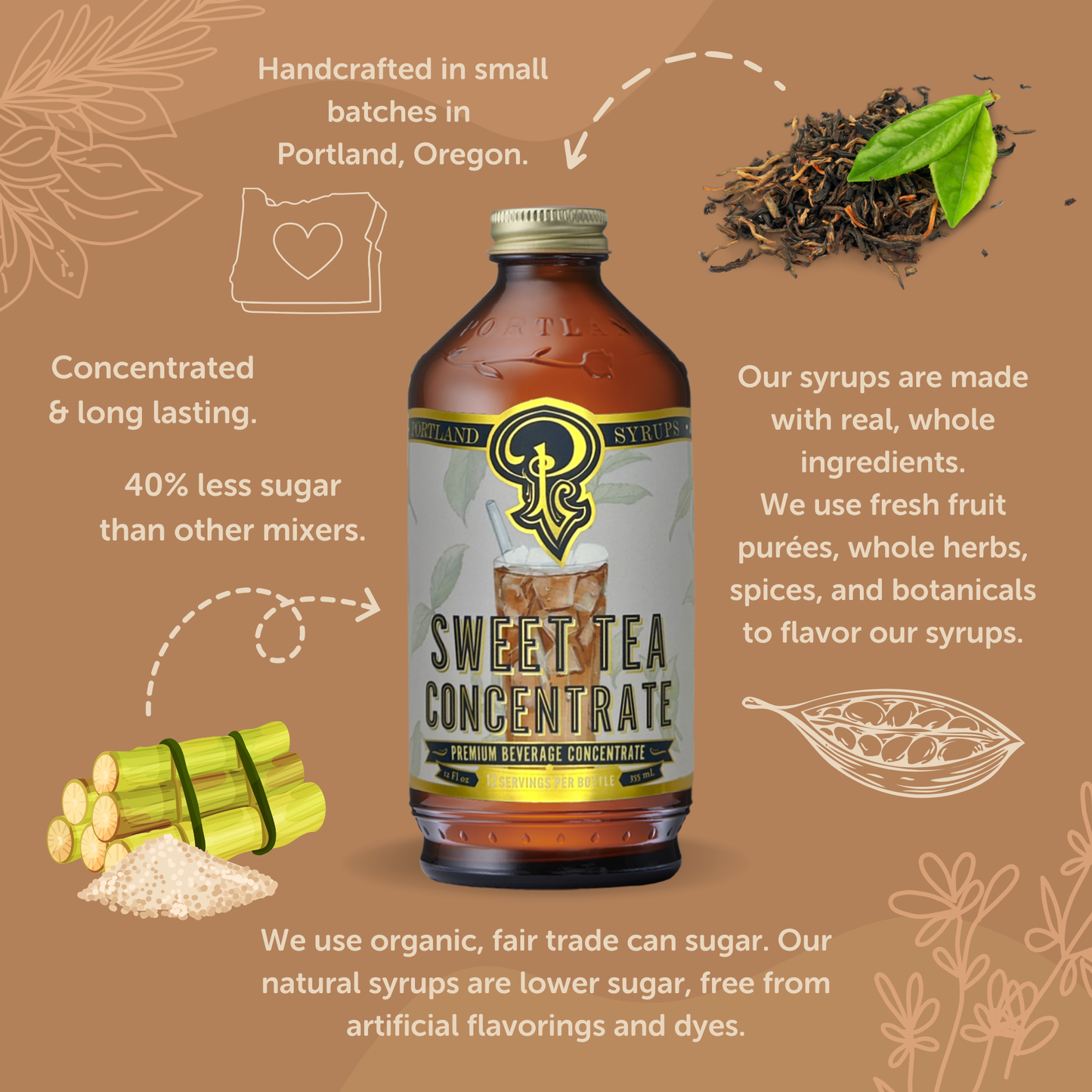 Sweet Iced Tea Concentrate 12oz -  beverage mixer