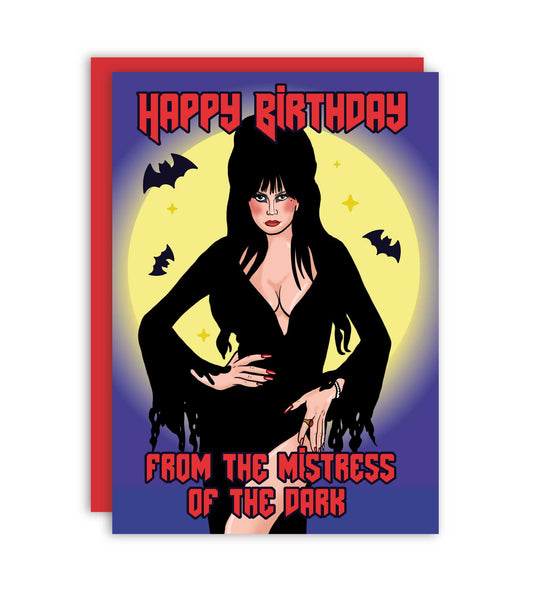 Happy Birthday Mistress of the Dark Funny Greeting Card