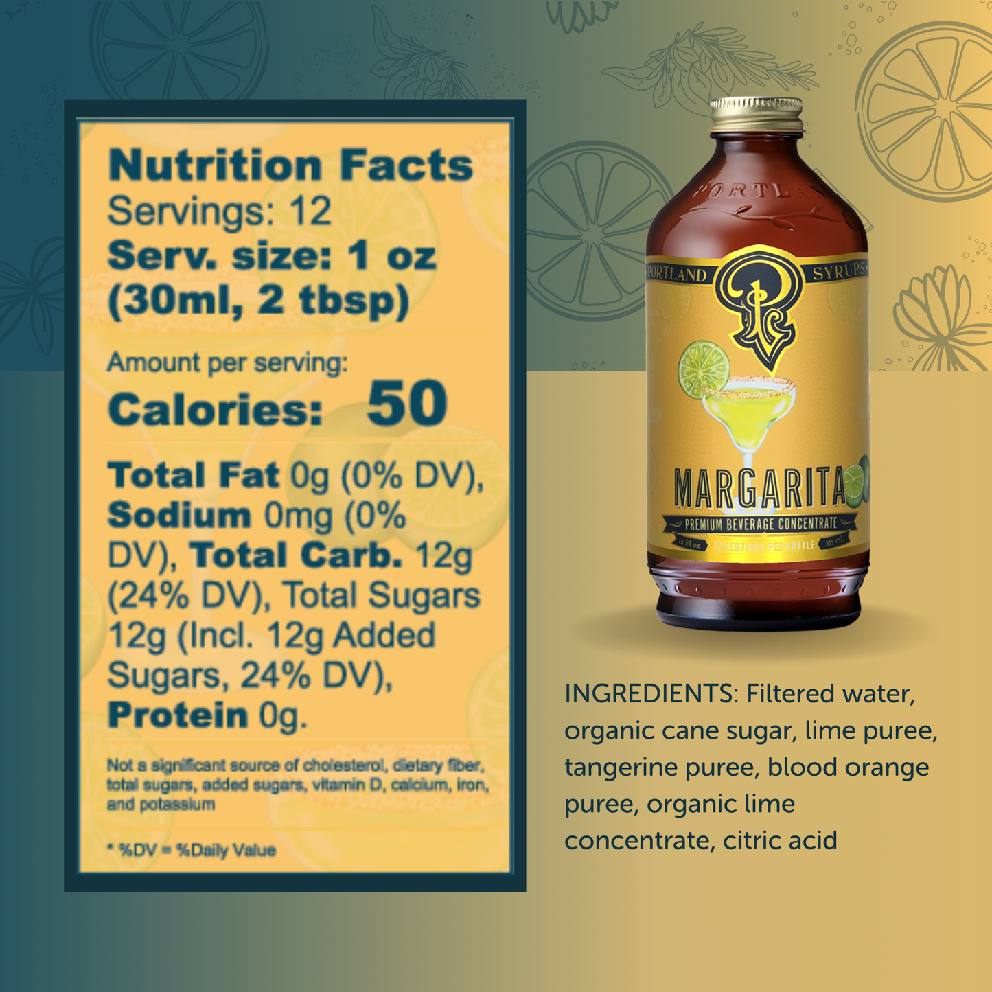 Margarita Syrup 12oz - cocktail / mocktail beverage mixer